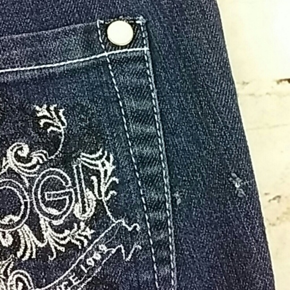 Coogi Straight Leg Jeans Size 7/8  Low Rise Blue Embroidered Pockets EUC - Picture 5 of 8